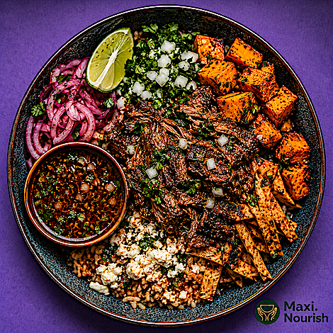 Birria Taco Sweet Potato Bowl